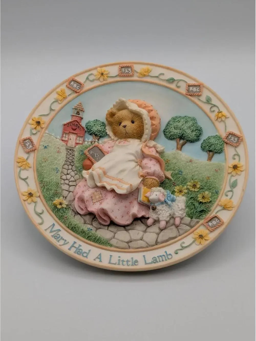 Cherished Teddies Mary Had a Little Lamb (128902) 1994, Nursery Rhyme Plate